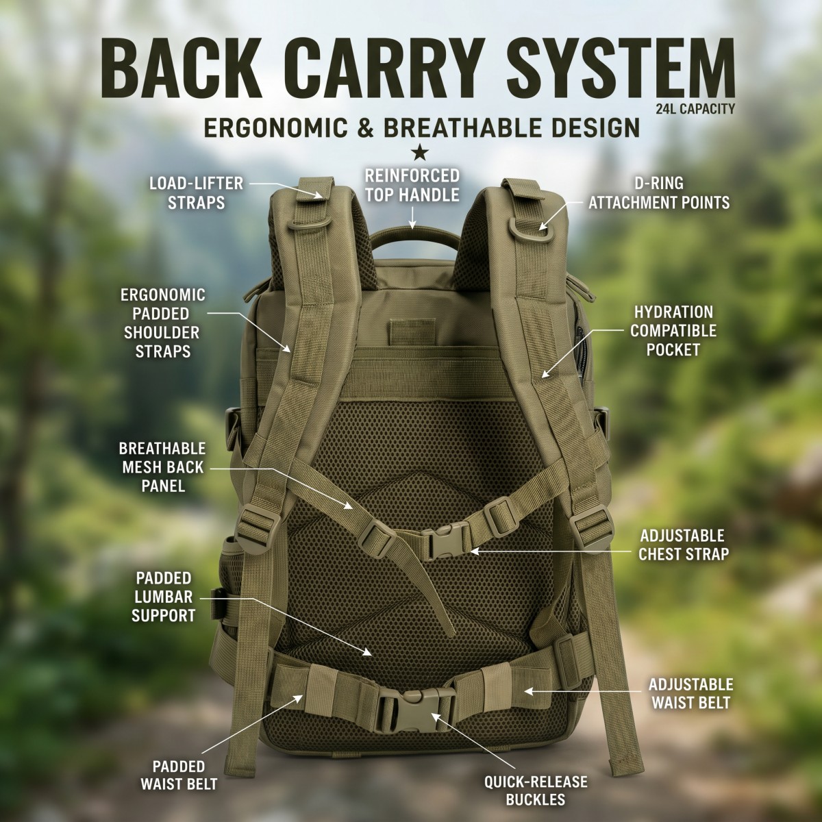 24L Molle Tactical Backpack fo - огляд і ціна Cycling Commute Distance